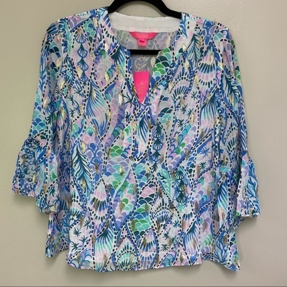 Lilly Pulitzer Tails of the Sea Coastal *damaged* - Picture 1 of 4